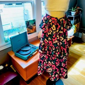 DAZEY IN LA 🌼 XL FLOWER SKIRT🌼Pink Green Creme 🌼BOHO🌼usa made🌼plus size🌼